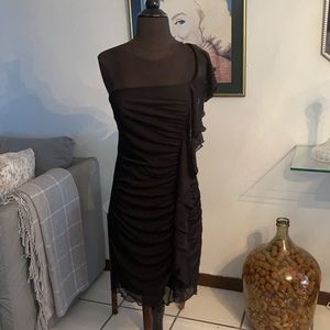 Black One Shoulder Dress.